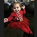 Christmas Baby Girls Long Sleeve Print Tutu Dress Red Crystal Princess Party Skirt Bodysuit (6-12Months, Red)