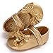 ENERCAKE Infant Baby Girls Mary Jane Flats Non-Slip Soft Soled Toddler First Walkers Crib Shoes Princess Dress Shoes(6-12 Months Infant, A-Gold)