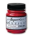 Jacquard Fabric Paint for Clothes - 2.25 Oz Textile Color Ruby Red Leaves Fabric Soft - Permanent and Colorfast - Professiona