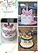 Unicorn Cake Topper Handmade Iridescent Unicorn Horn Ears and Flowers Cake Decor(Rainbow Color)