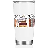 Book Lovers Gifts, Tumbler, Cute Stainless Steel Coffee Mug with Lid, 20 oz Insulated Thermal Cup Birthday Christmas Thanksgiving Reading Book Accessories, Librarian Gifts for Women Sister Girlfriend