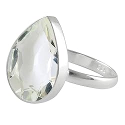 SURYAGEMS Pear Faceted Natural Crystal Quartz 925