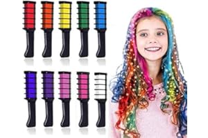 Kalolary 10 Colors Hair Chalk for Girls Kids, Temporary Bright Hair Color Dye Easter Gifts for Girls Age 4 5 6 7 8 9 10+, Was