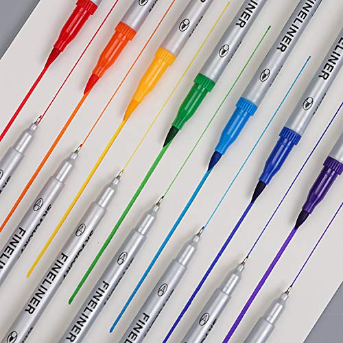 MEMX Colored Pens Set, Brush Tips & Colored Fine Point Pen for Journaling Note Taking Writing Drawing Coloring Planner Calendar, Coloring Art Office School Supplies,18 Colors