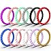 Zollen 12 Packs Silicone Wedding Rings for Women, Thin Braided Rubber Wedding Bands Stackable Ring, Hypoallergenic Silicone