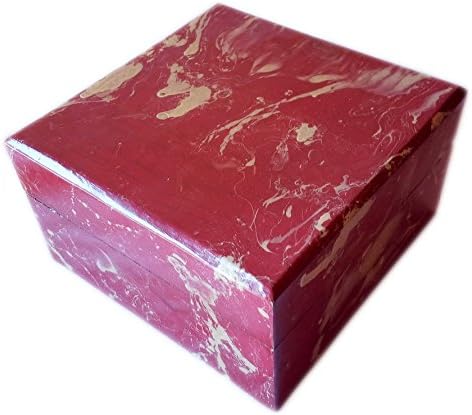 Coloured Red White Handmade Wooden Urn Engraving Handcarved Jewellery Box for Women-Men Jewel | Home Decor Accents | Decorative Urns | Storage &amp; Organiser