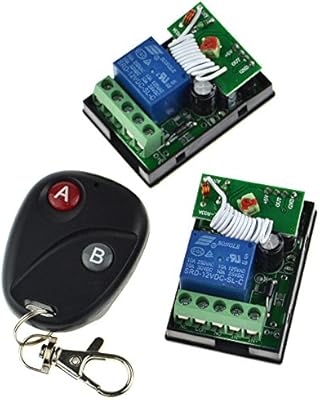 12v 10a One Channel Relay Rf Wireless Remote Control 2 Receivers Momentary Switch