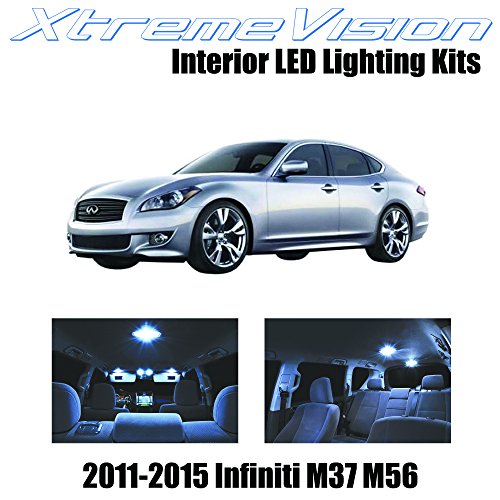 XtremeVision Infiniti M37 M56 2011-2015 (10 Pieces) Cool White Premium Interior LED Kit Package + Installation Tool