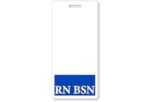 RN BSN Badge Buddy - Vertical- Heavy Duty Spill Proof & Tear Resistant Card - 2 Sided- Quick Role Identifier Name Tag Buddies for BSN Registered Nurse - Specialist ID USA Printed (1 Single, Blue)