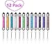 Mini Stylus 12Pcs Colorful Stylus Crystal Capacitive Mini Stylus Touch Jack Dust Cap Pen for iPhone Samsung Galaxy S6 Android Tablets Smartphones (12Pcs Mini Styluses Pens)