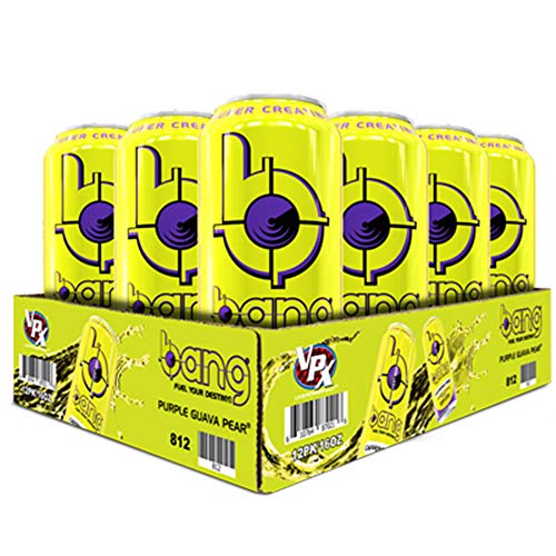 VPX Bang Caffeine Free Purple Guava Pear 12 per Case - 16 fl oz (1 PT) 473 ml