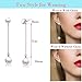 Cat Eye Jewels Solid S925 Sterling Silver 8-10mm Button Ball Dangle Drop Double Pearl Stud Earrings for Women Girls