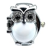 Women's Fashion Lovely Owl Crystals Quartz Finger Ring Watch with Gift Box