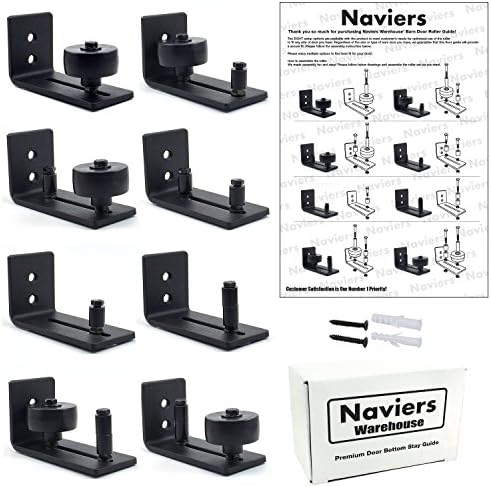 Barn Door Floor Guide Stay Roller - Adjustable 8 Different Setup Options - Sliding Doors - Sits Flat on Floor - Best Fit for Barn Doors - Easy Instruction No Guess No Stress