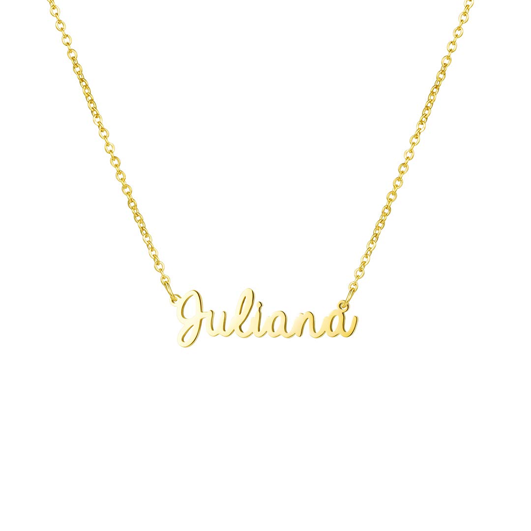 Awegift Personalized Name Necklace 18K Gold Plated New Mom Bridesmaid Gift Jewelry for Women, Metal