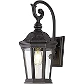 Smeike Exterior Light Fixtures, Outdoor Wall Light/Lantern, Large Outdoor Porch Light Fixtures Wall Mount in Matte Black Fini