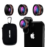 NELOMO Universal Professional HD Camera Lens Kit for Compatible with IPhone XR XS X/8/7Plus/7/6sPlus/6s, Samsung S9 Plus and Other Cellphones ( Fisheye Lens, Super Wide Angle Lens, Super Macro Lens)