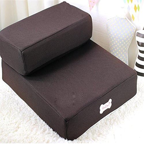 Mltao L26.3” x W15.3” x H7.8” 2 Levels Easy Step Dog Stairs Removable Fabric Cover