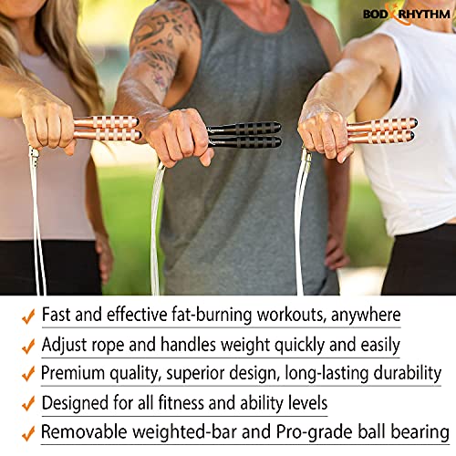 BODYRHYTHM Weighted Jump Rope Set with 1/2 LB Weighted Handles, 1/2