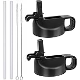 Straw Lid for 12 32 40 64 oz Wide Mouth Water Bottle, Lids Compatible with Hydro Flask Sports Water Bottle Lid Top Straw Cap-Dust Cover Design