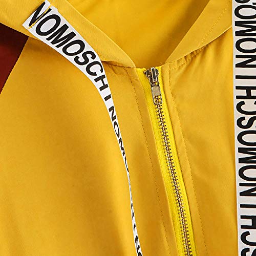 Zainafacai Fashion Men's Corduroy Contrast Colors Hooded Windbreaker Outwear Jackets-Unisex Outwear (Orange, XL)