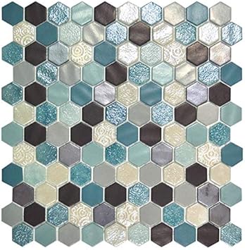 Amazon Com 4 X 6 Sample Swatch 1 Inch Aquamarine Hexagon