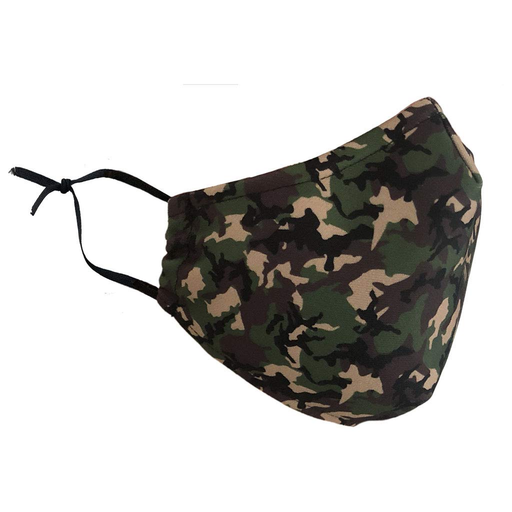 Delfina Stay Safe Reusable Face Mask Protection Washable Mouth & Nose Shield Breathable Anti Smoke Pollution Bike Motorcycle Sport (Green Camo)