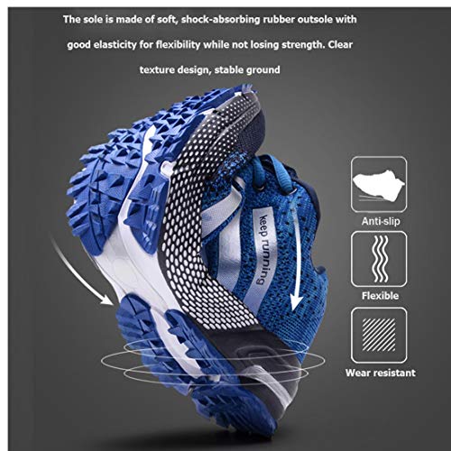 Running Shoes Men Trail Sneakers Tennis Sports Shoes Walking Athletic Fitness Outdoor Lightweight Road Running Shoes for Women Blue - Thumbnail 5