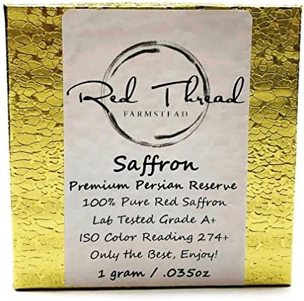 Saffron, 100% Pure, Fresh, Premium Red Threads → 1 gram/.035oz Gold Bar