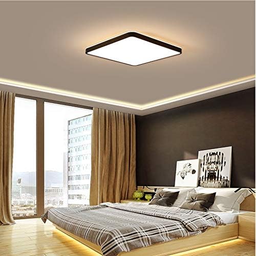 調光可能 Ledフラッシュマウントシーリングライト スクエア ペンダント照明器具 キッチン地下用寝室寝室洗面所階段吹き抜け Color Black Rc Dimmable Diy 工具 ガーデンドラッグストアsize Dimmable