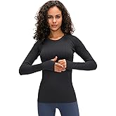 LUYAA Women's Workout Tops Long Sleeve Shirts Yoga Sports Breathable Gym Athletic Top Slim Fit