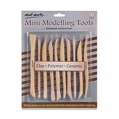 Mont Marte Mini Modelling Tools Boxwood 10pce - 3pack