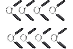 Esforzarse Dumbbell Spring Lock 8 Pcs, 2.5cm Fitness Training Equipment, Grip Handles Barbell Spring Clips for Gym Weight Lif