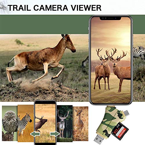 Ethinker Trail Camera Viewer 4 in 1 Game Camera Memory Card Reader