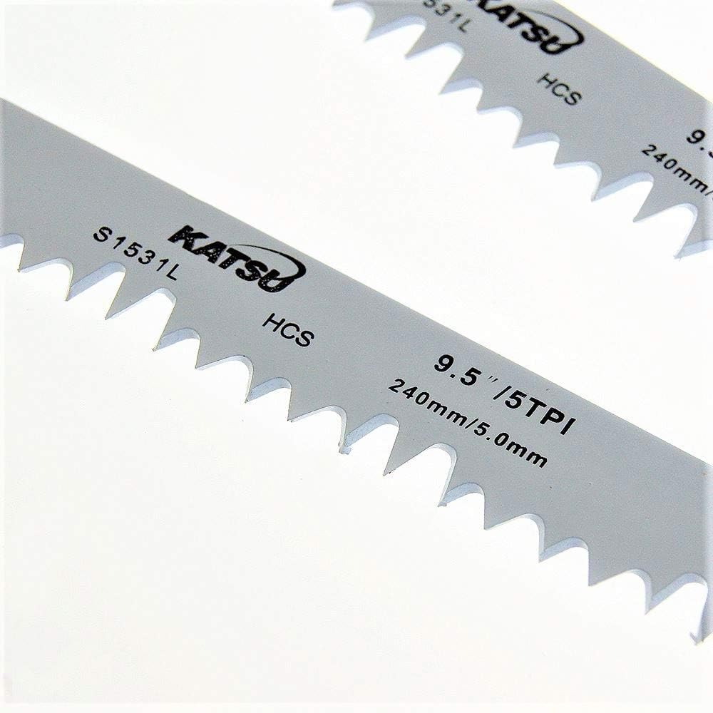 KATSU Reciprocating Saw Blade 9.5" 240mm 5TPI, Pack of 5 Wood Pruning Sabre Saw Blade Set for Cutting Wood PVC 138963 - Image 3