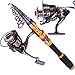 Sougayilang Portable Telescopic Fishing Rod and Reel Combos Travel Spinning Fishing Pole Kits