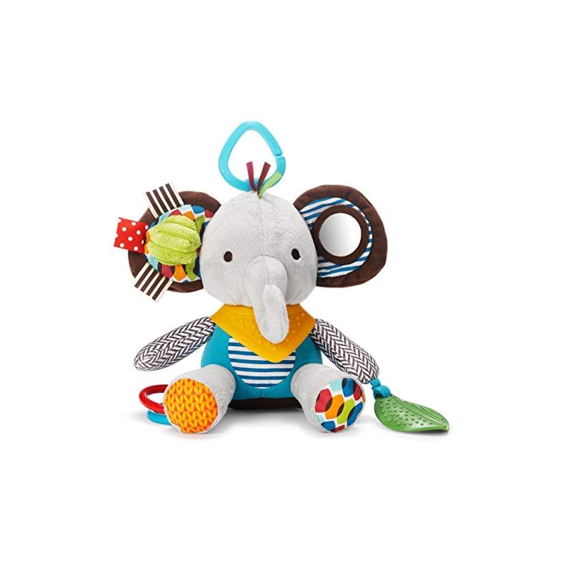 Skip Hop Bandana Buddies Baby Activity and Teething Toy with Multi-Sensory Rattle and Textures, Elephant