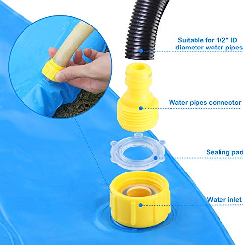 Pipigo Splash Pad Sprinkle & Splash Water Play Mat 68 Inch for Kids Toddlers Outdoor Water Play Sprinker Mat Inflatable Water Toys Outdoor Party Wading Pool Summer Swimming Toys