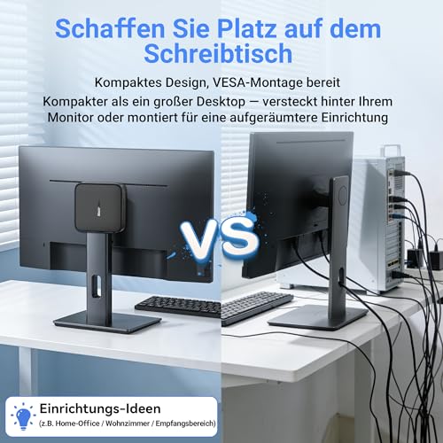 Blackview Mini PC MP50 with Keyboard and Mouse, AMD Ryzen 5, Radeon Vega 8 Graphics, 16GB RAM 512GB SSD Win 11 Pro, 4K Dual Display, Ultra Quiet Compact Desktop PC for Office Home