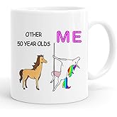 Funny 50th Birthday Gifts for Women , 50th Birthday Mug, 1972 50 Year Old Birthday Gifts, Happy 50th Birthday Gag Mugs for Her, Friend, Mom, Sister, Wife, Coworker ,11 Ounces (Me)