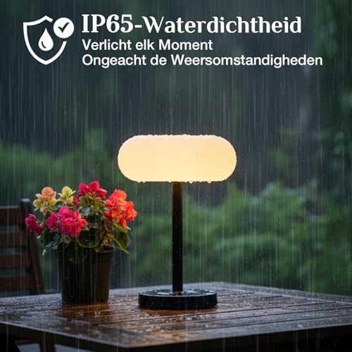 Rosnek Wireless LED Solar Table Lamp, 4000mAh Battery, 3 Color Modes & Continuous Dimming, IP65 Waterproof with Remote Control, USB-C Charging & Solar Power (Pack of 2)