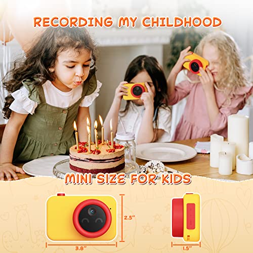 Kids Camera for Boys and Girls, SUPREUN Kids Digital Video Toddler Camera 1080P 16MP Video Camera Recorder Compact Point and Shoot Camera Christmas Festival Birthday Gifts for Kids Toys,32GB TF Card