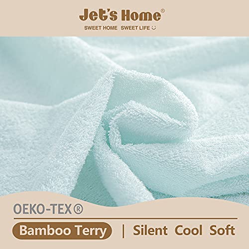 JET\'S HOME California King Mattress Protector - 5 Sided Waterproof Fitted Bamboo Mattress Cover Breathable Ultra Soft Terry Mattress Pad Cover