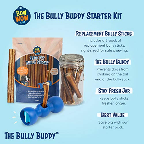 Bow Wow Labs Bully Buddy Starter Kit AntiChoking Bully Stick Safety Device for Dogs (Large