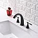 KINGO HOME Commercial Solid Brass Antique Lavatory Three Holes Two Handle Widespread Oil Rubbed Bronze Bathroom Faucet, Bathroom Sink Faucet Without Pop Up Drain