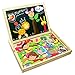 Fajiabao Wooden Puzzle Drawing Board , Double Side Magnetic Cute Animal Jigsaw , Early Learning Games Educational Toys Birthday Gifts for Kids Boys Girls, Multiple Themes, Random Delivery