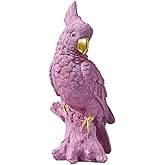 NOIAFZY 1 Pc Colorful Resin Parrot Statue with Tree Stump Base - Vibrant Desk Decor for Home & Office, Eye-Catching Parrot Ornament for Shelves & Displays