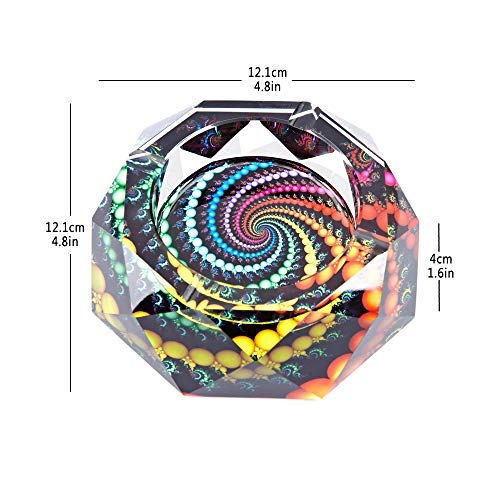 YANXUS Cigarette Ashtray Ash Holder Case-Creative Crystal Colorful Beads Cigarette Ashtray for Indoor or Outdoor Use Ash Holder for Smokers Desktop Smoking Ash Tray for Home Office Decoration