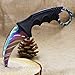 Morpho Diana KARAMBIT Tactical Knife By Magnolia Gear | CSGO Knife | Neck Knife Easy To Carry with Rope, Sheath and Sharpener | Perfect Hunting Knife, Fishing Gear Camping (blue strips)