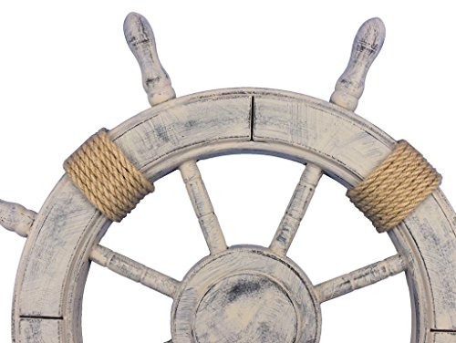 Rustic Decorative Ship Wheel 24" - Wooden Ships Wheel - Boat Steering Wheel Dec